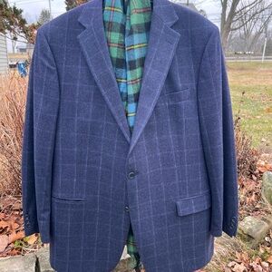 Hart Schaffner Marx Blue Plaid Suit